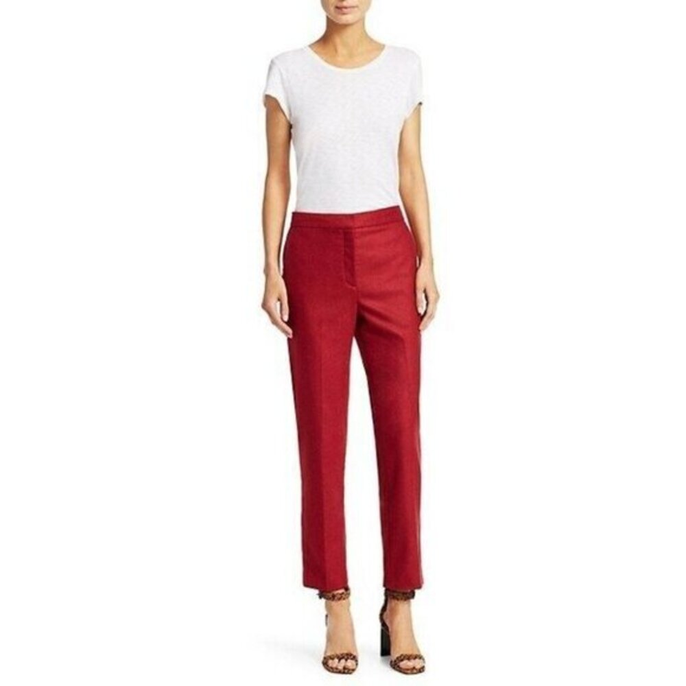 Rag & Bone Women's Pants Poppy Red Wool Blend Cropped Dress Pants Sz 00 New $395